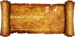 Baumöhl Alba névjegykártya